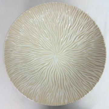 Bowl Carved White Wave