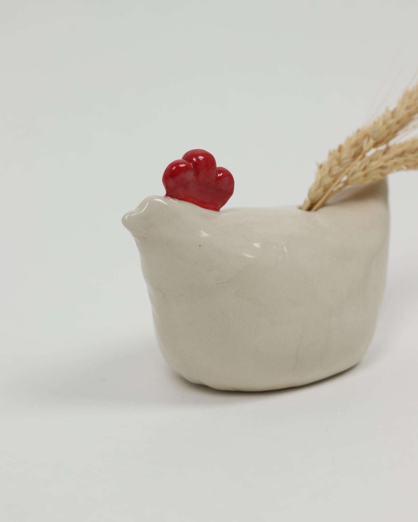 White Chicken Vase