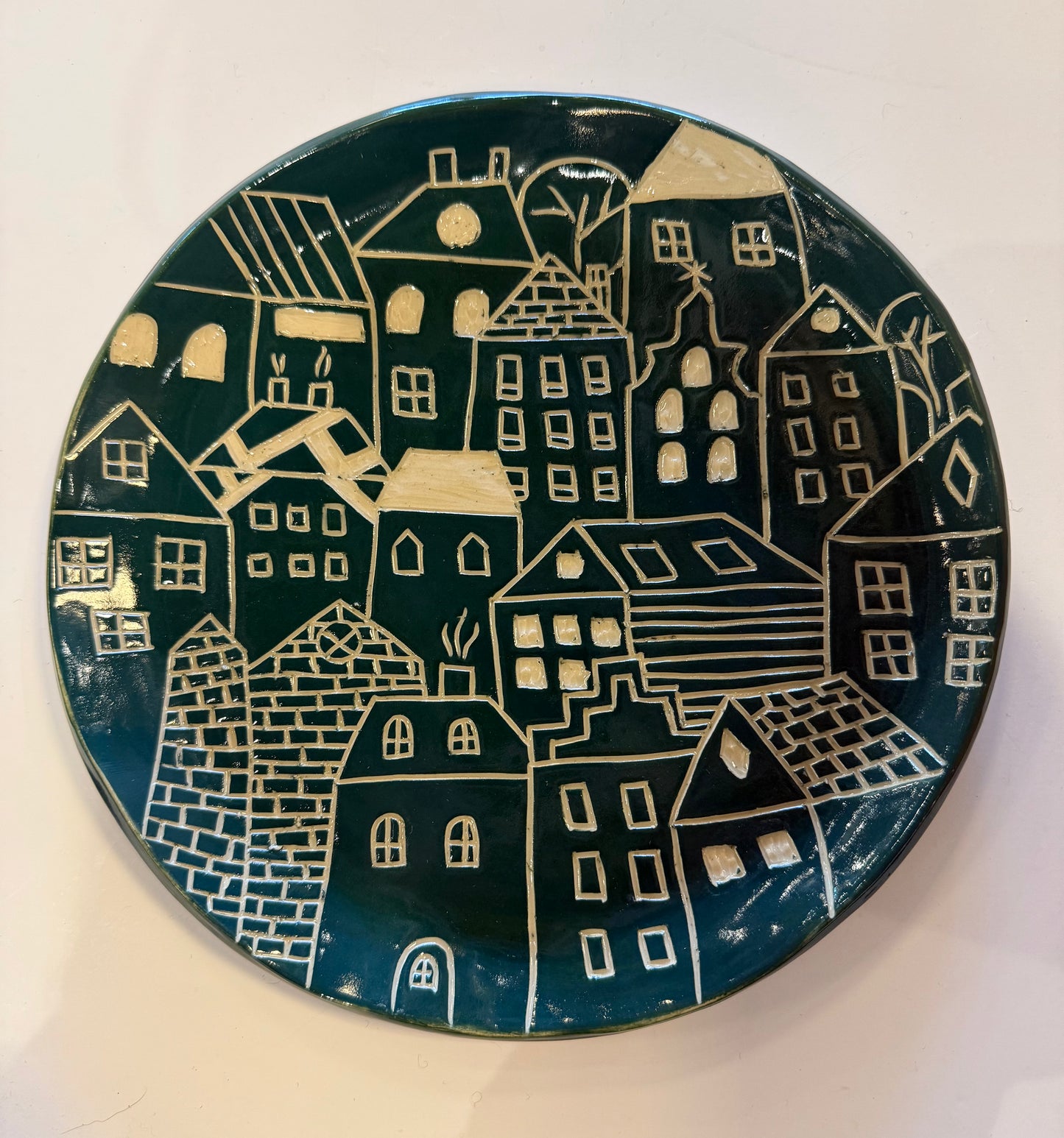 Green City Carved Plate