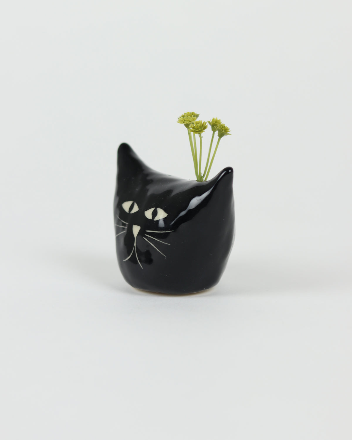 Cat Vase in Black
