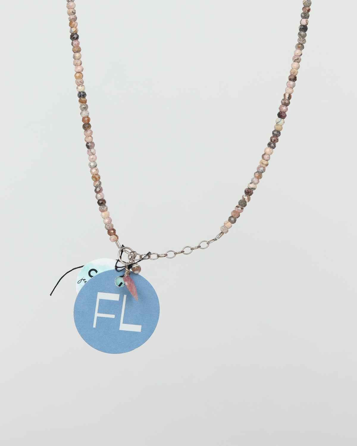 Rhodocrosite,Tourmaline & Pearl Necklace