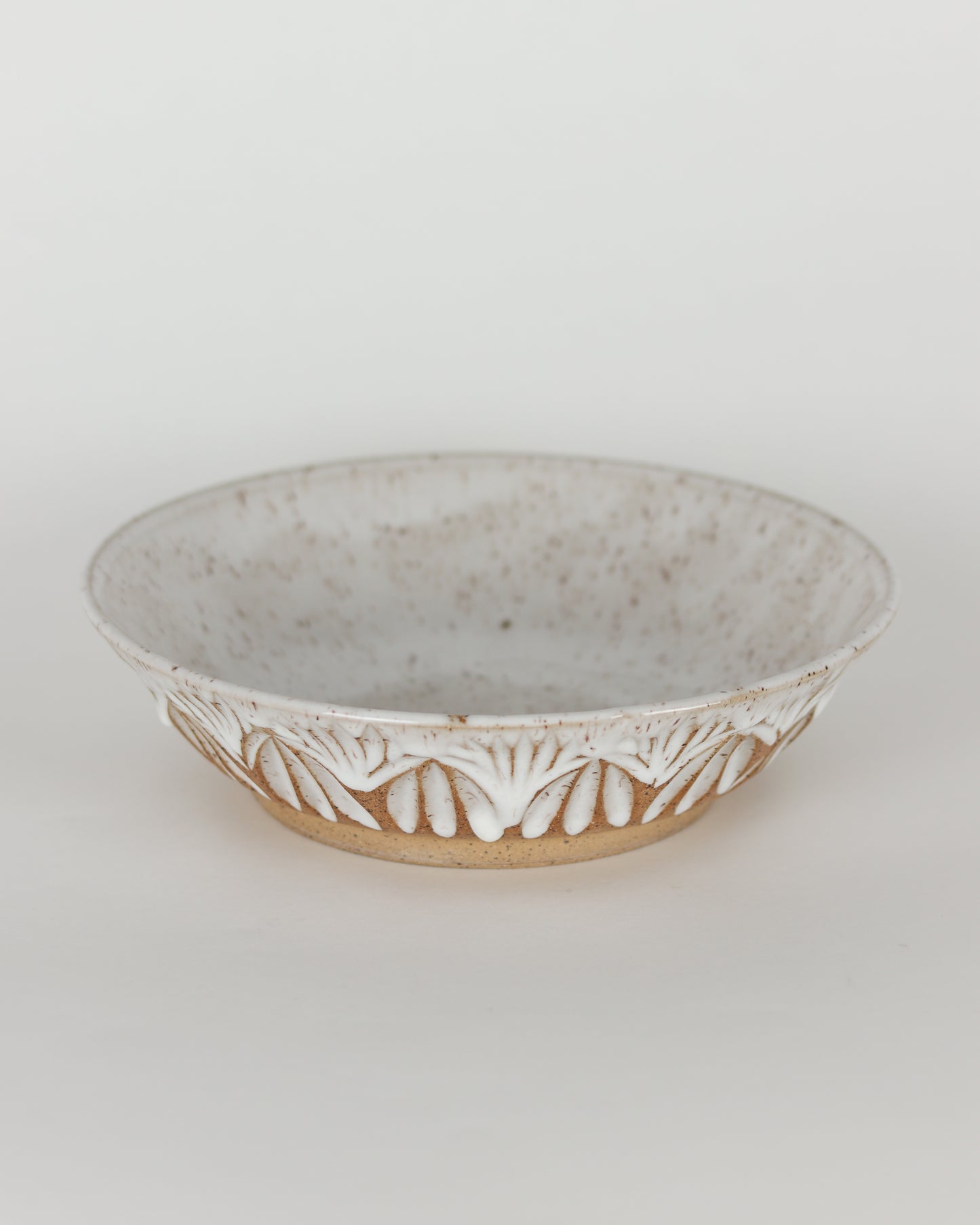 Speckled Carved Low Bowl