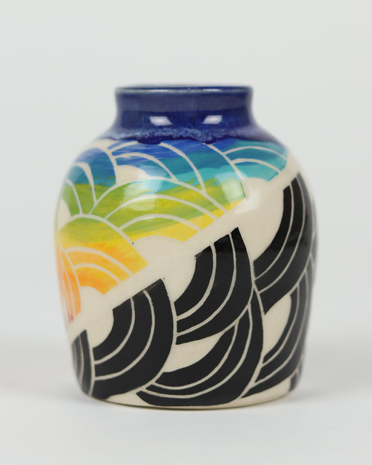 Rainbow Sgraffito Vase