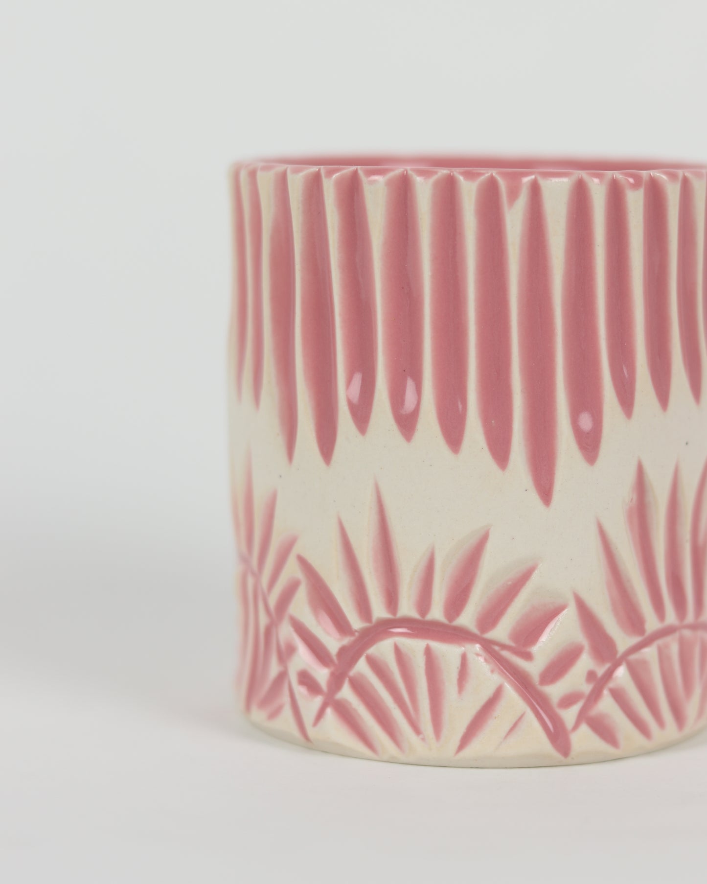 Pink Carved Cup