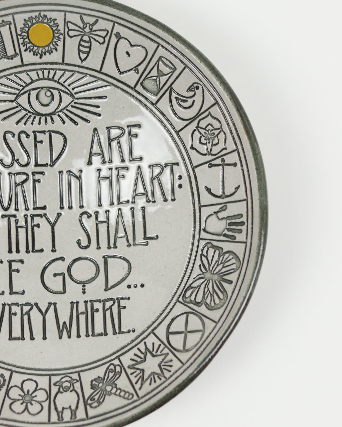 Blessed Are The Pure In Heart Carved Bowl