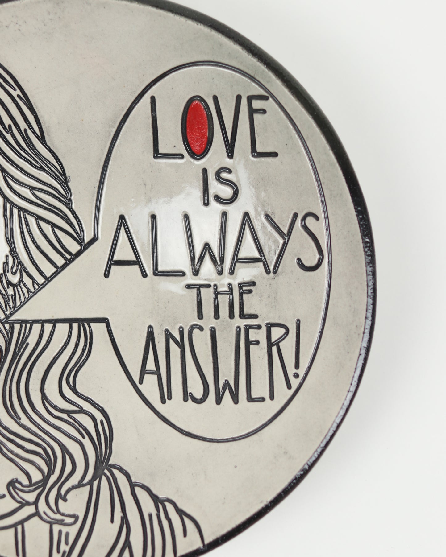 Love Is Always The Answer (Jesus Quote) Carved Bowl