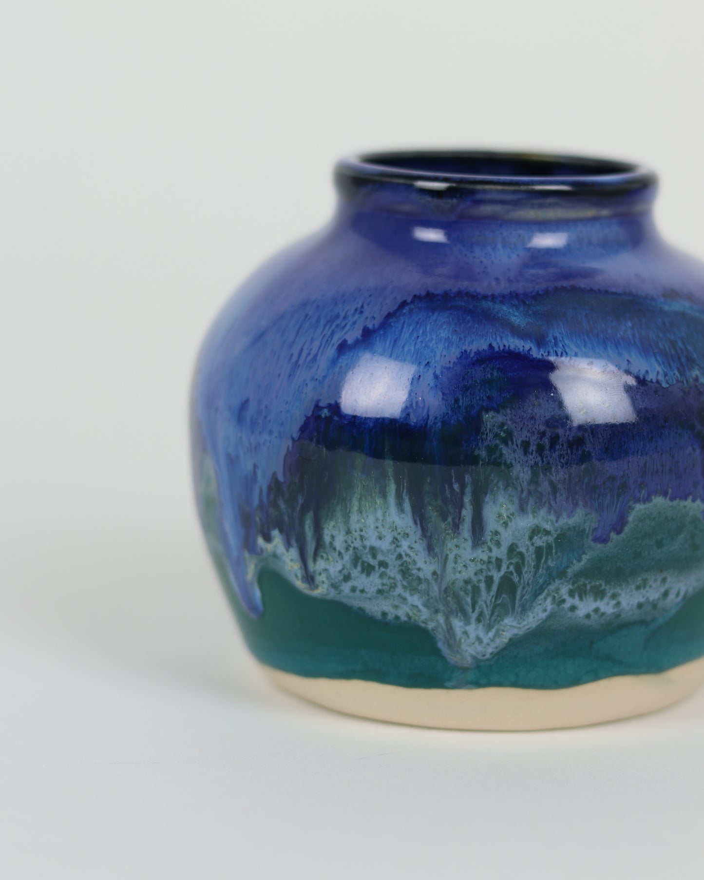 Squatty Blue Vase