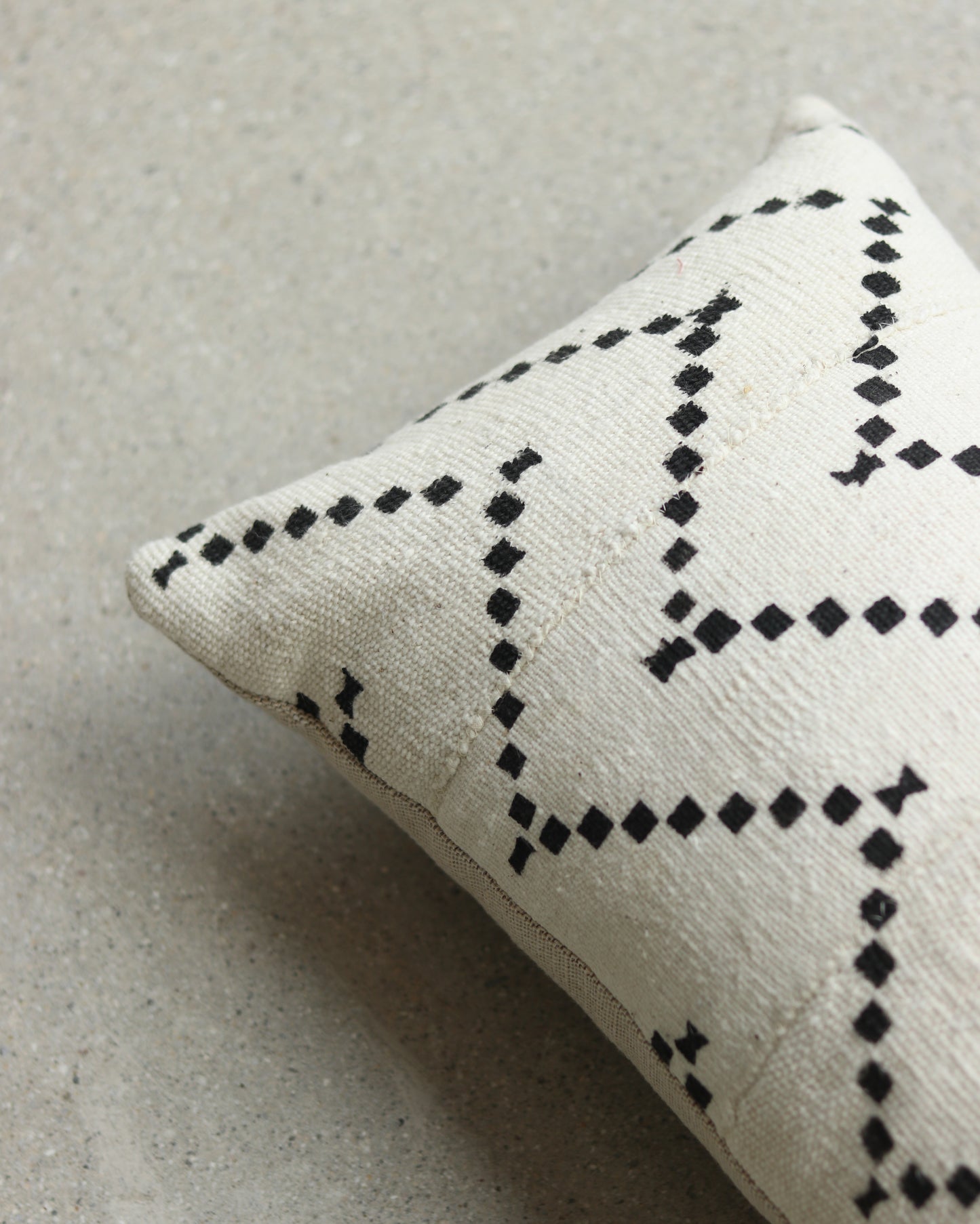 White Mudcloth Pillow