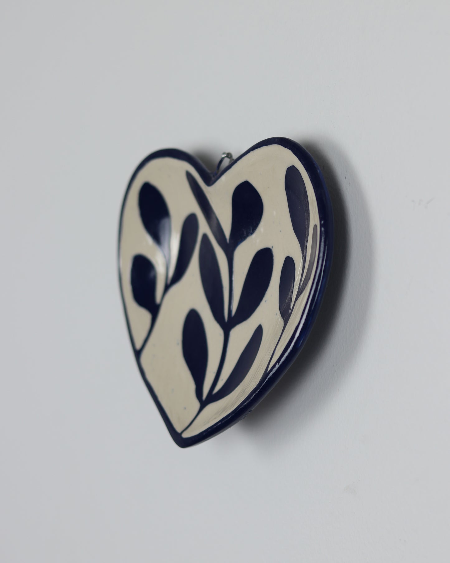 Hanging Heart with Blue Leaves