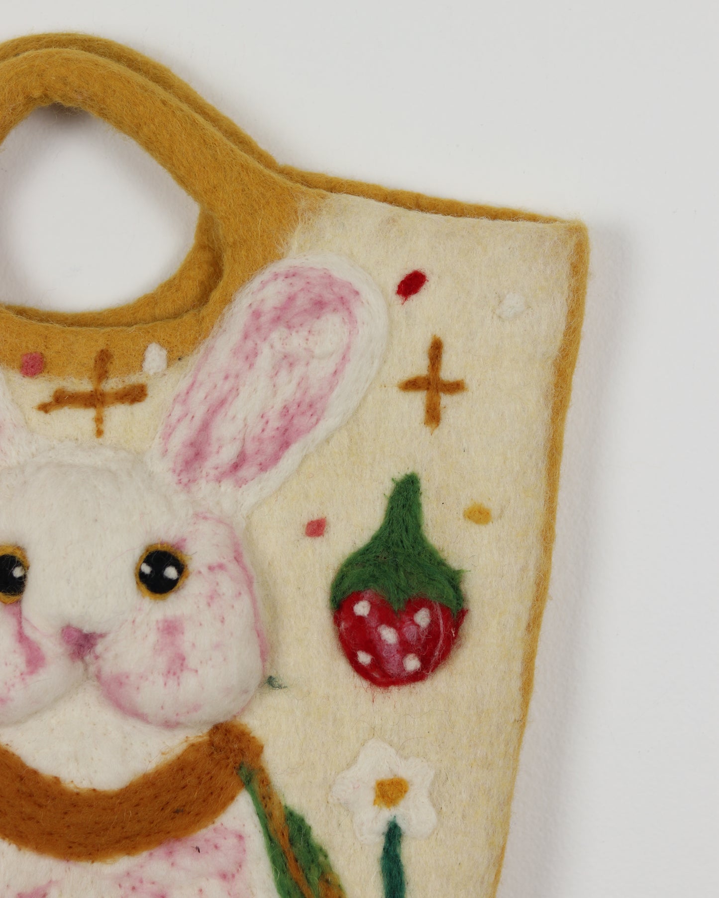 Mustard Bunny Felted Wool Bag