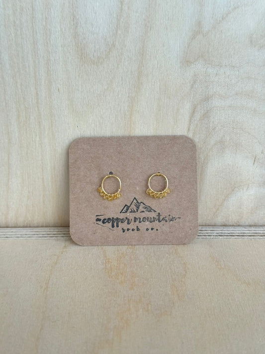 Citrine Circle Studs