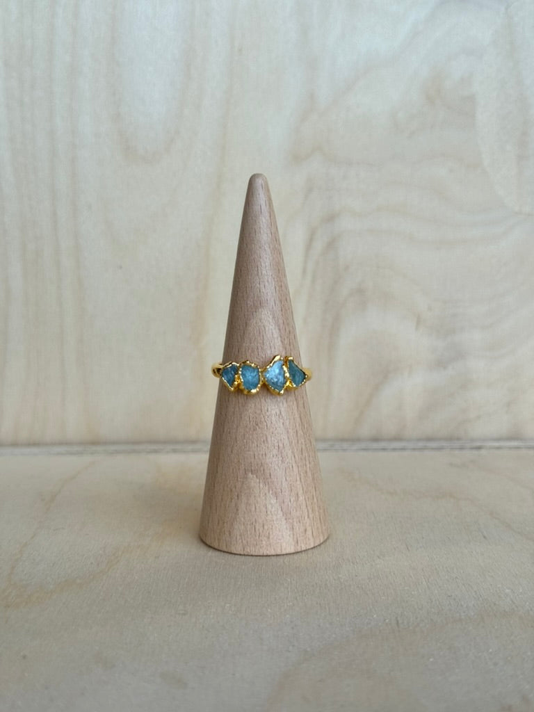 Aquamarine Four Stone Ring