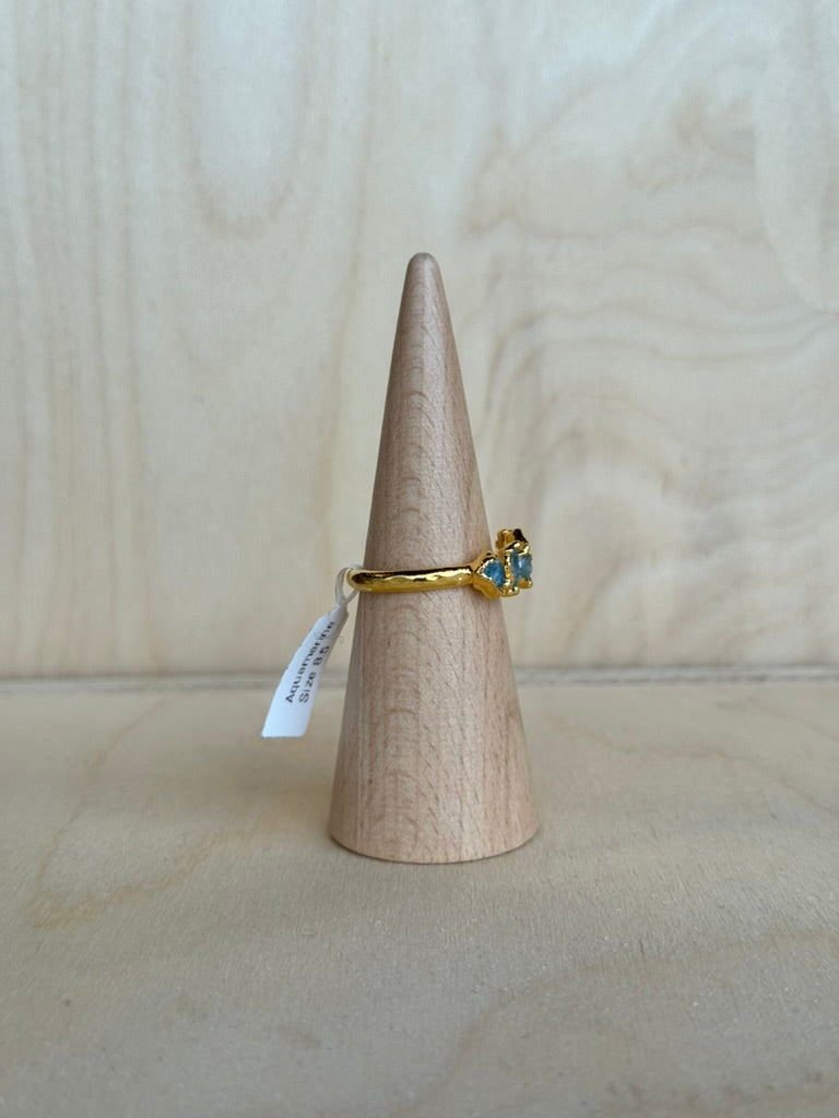 Aquamarine Four Stone Ring