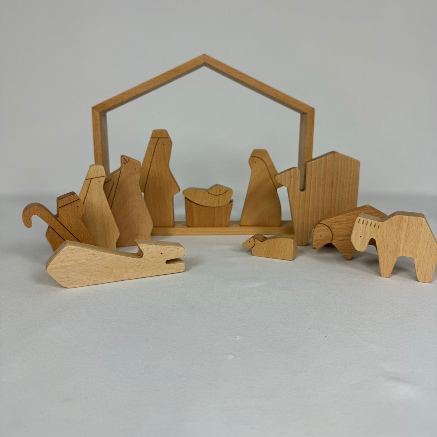 Wood Nativity Set