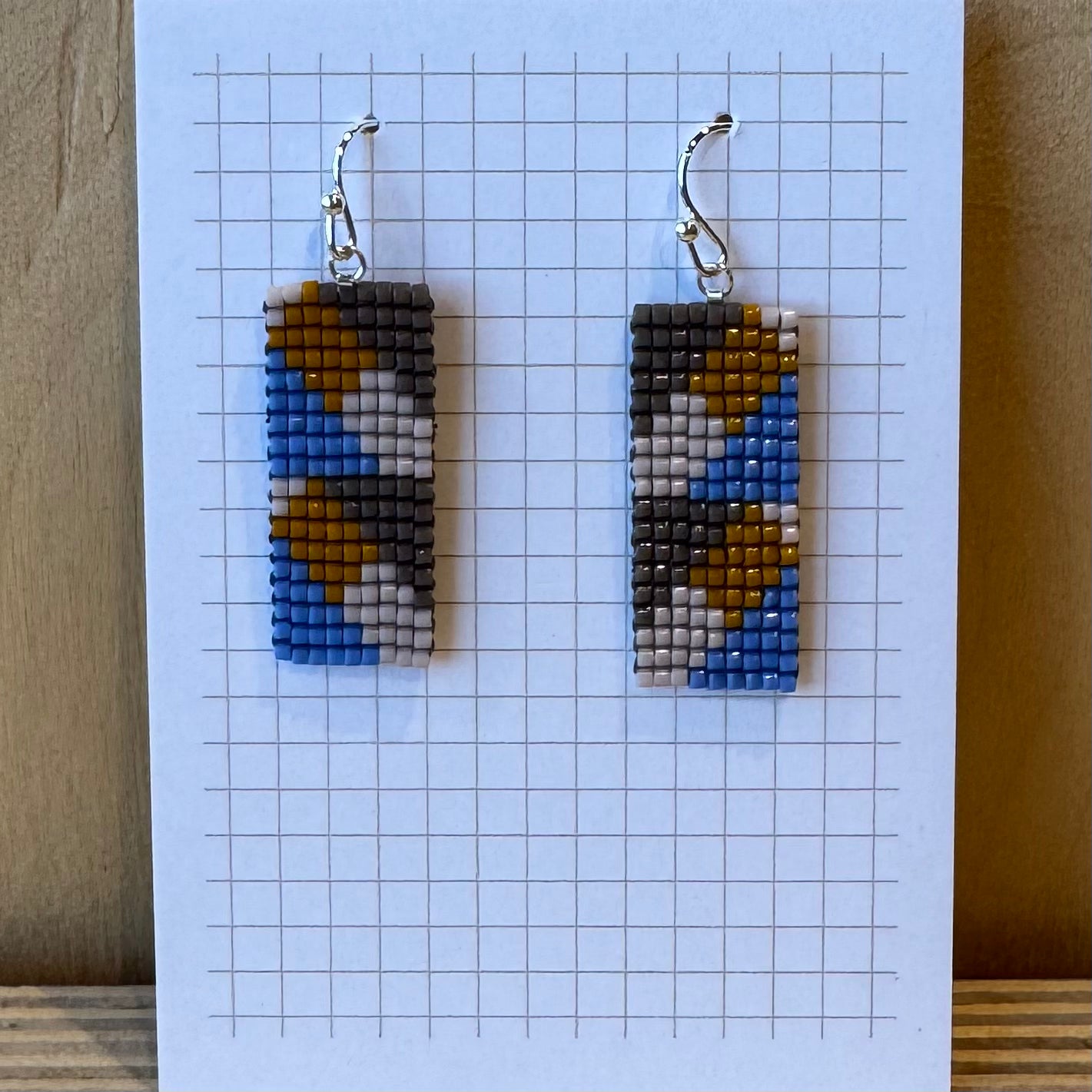 Blue, Olive, Gold, Taupe Skinny Rectangle