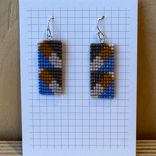 Blue, Olive, Gold, Taupe Skinny Rectangle