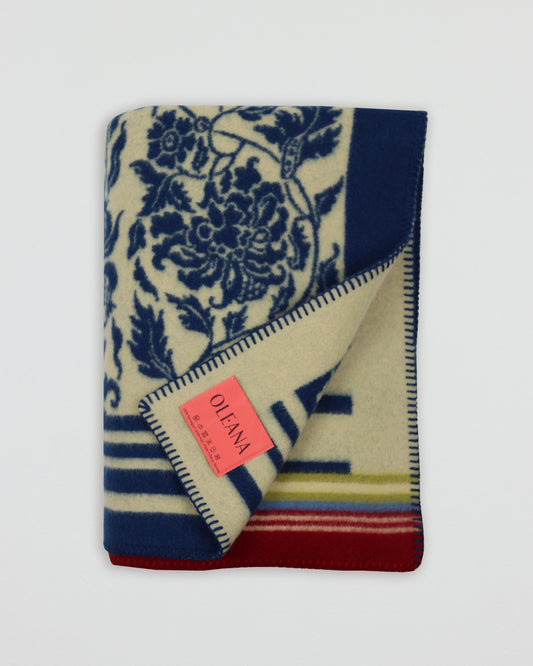 Blue Floral Oleana Blanket