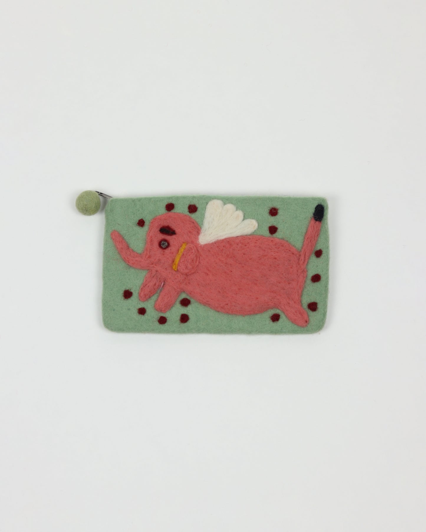 Green Elephant Zipper Pouch
