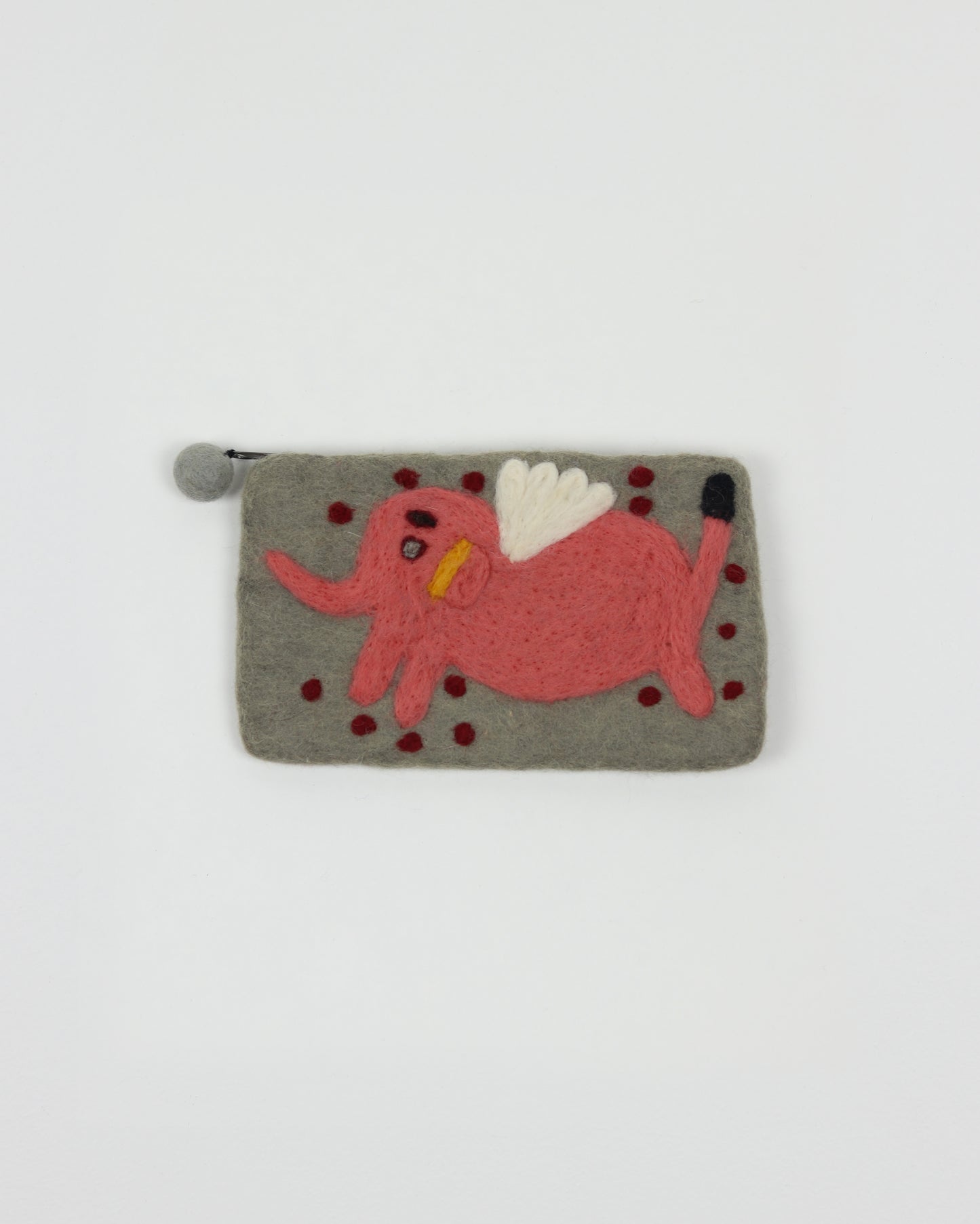 Gray Elephant Zipper Pouch