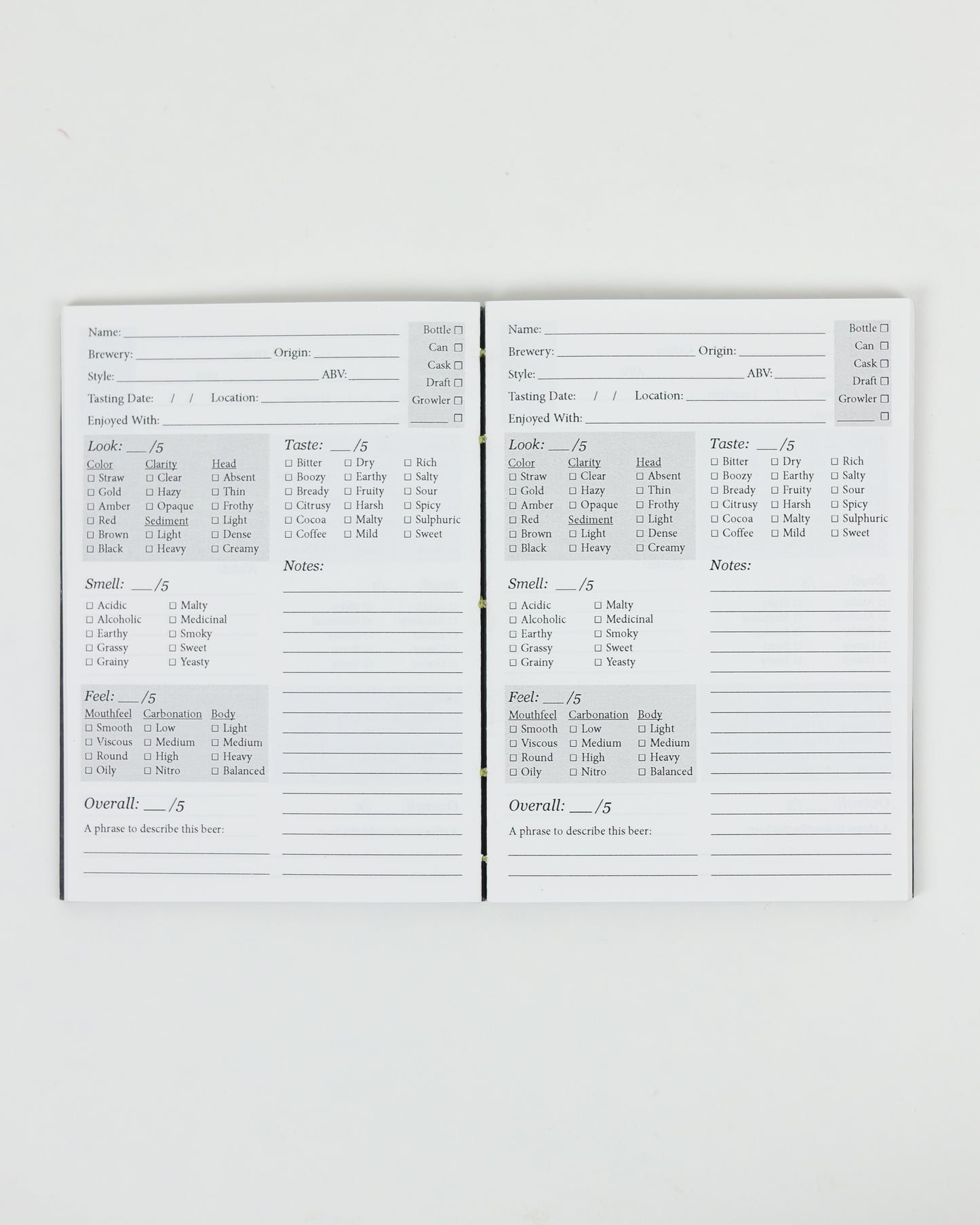 Beer Tasting Log Book