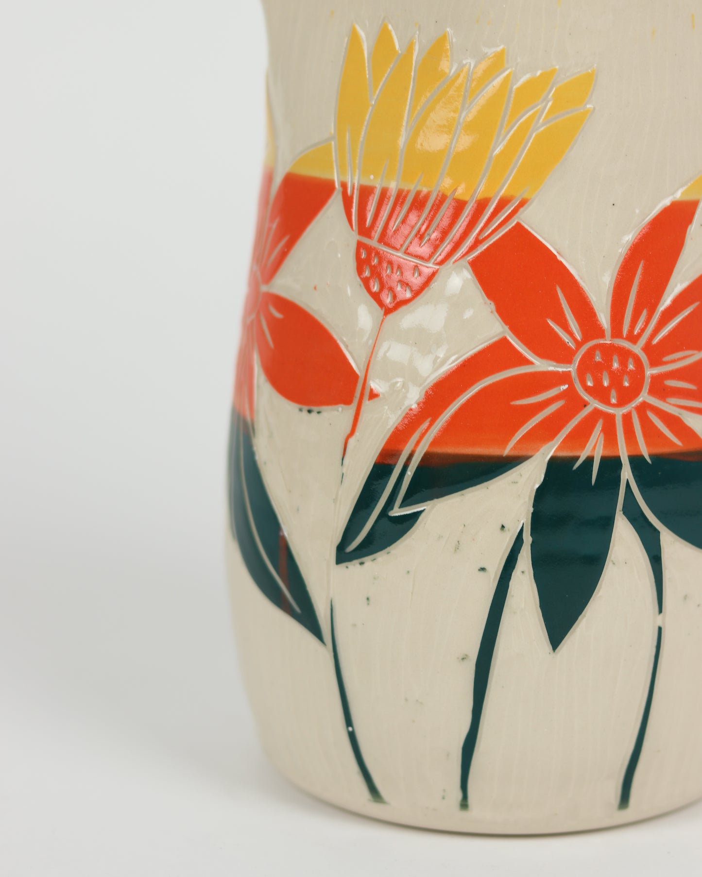 Carved Flower Vase/Pitcher