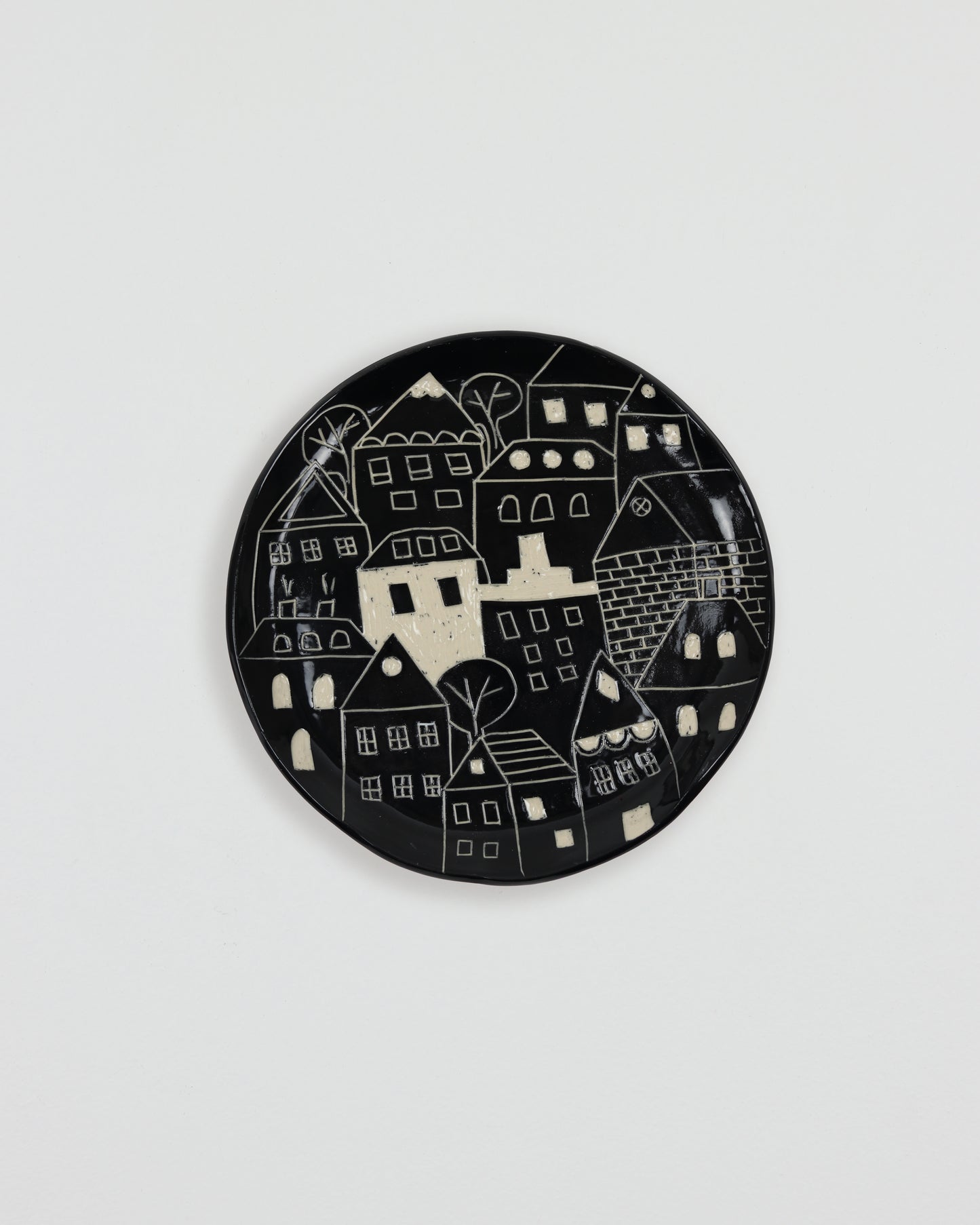 Black City Carved Plate