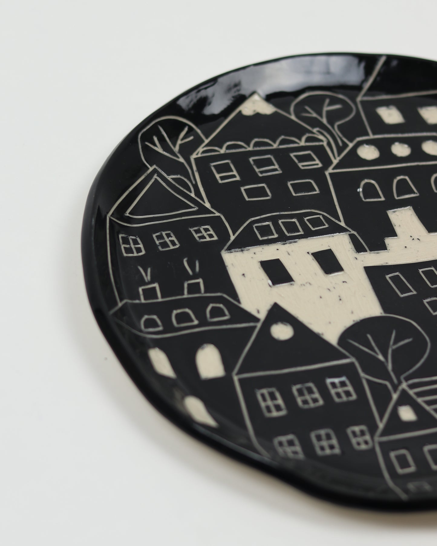 Black City Carved Plate