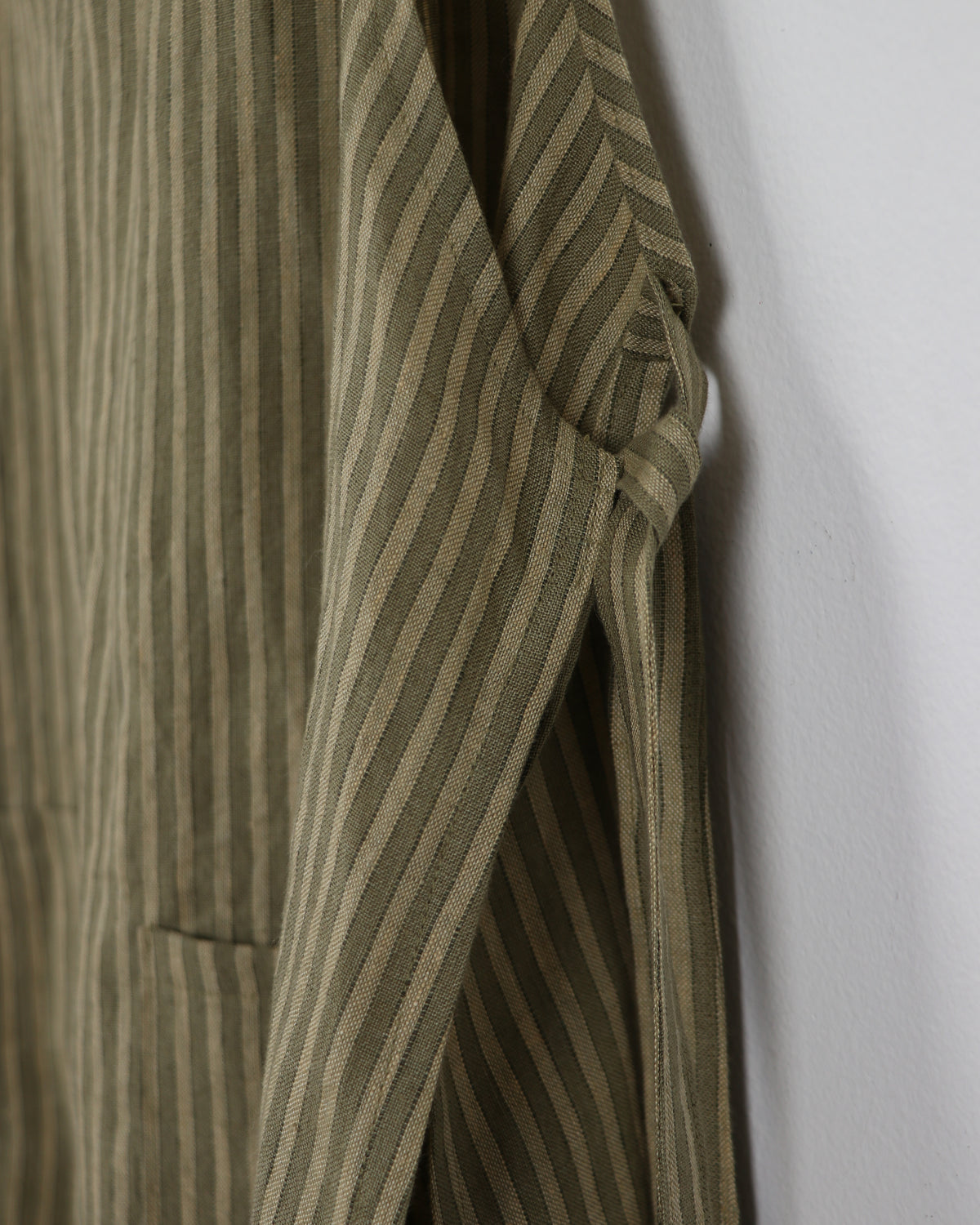 Vera Linen Apron Green Stripe