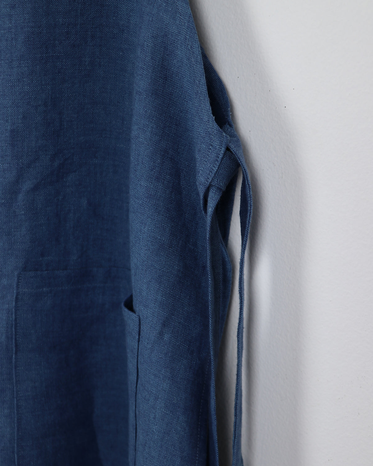 Vera Linen Apron in Denim Blue