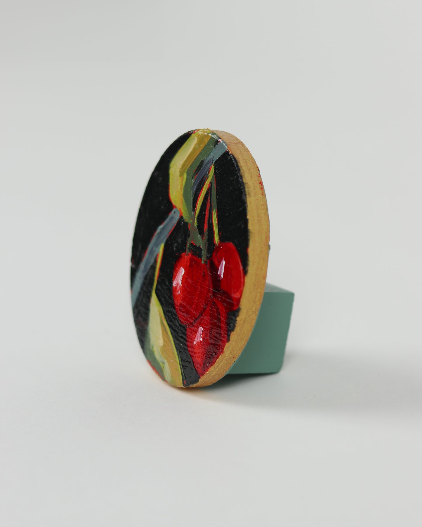 Tiny Small Black Oval Cherry