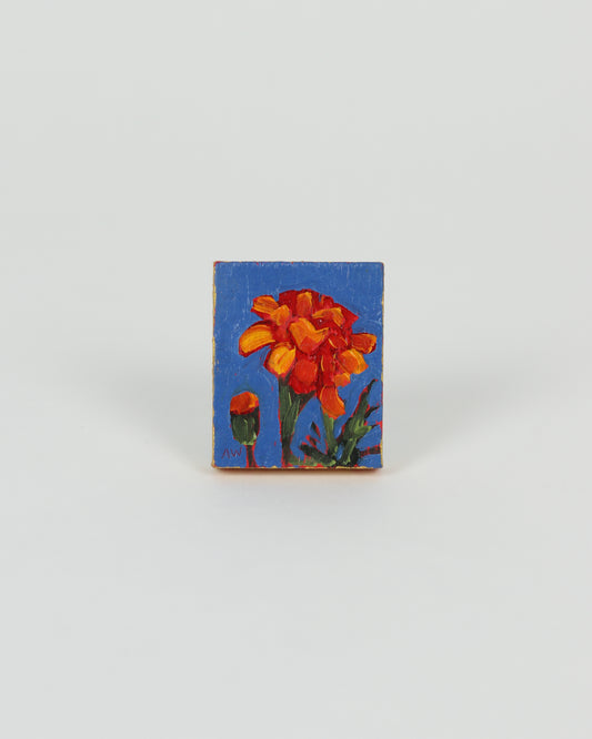 Tiny Blue Rectangle Zinnia