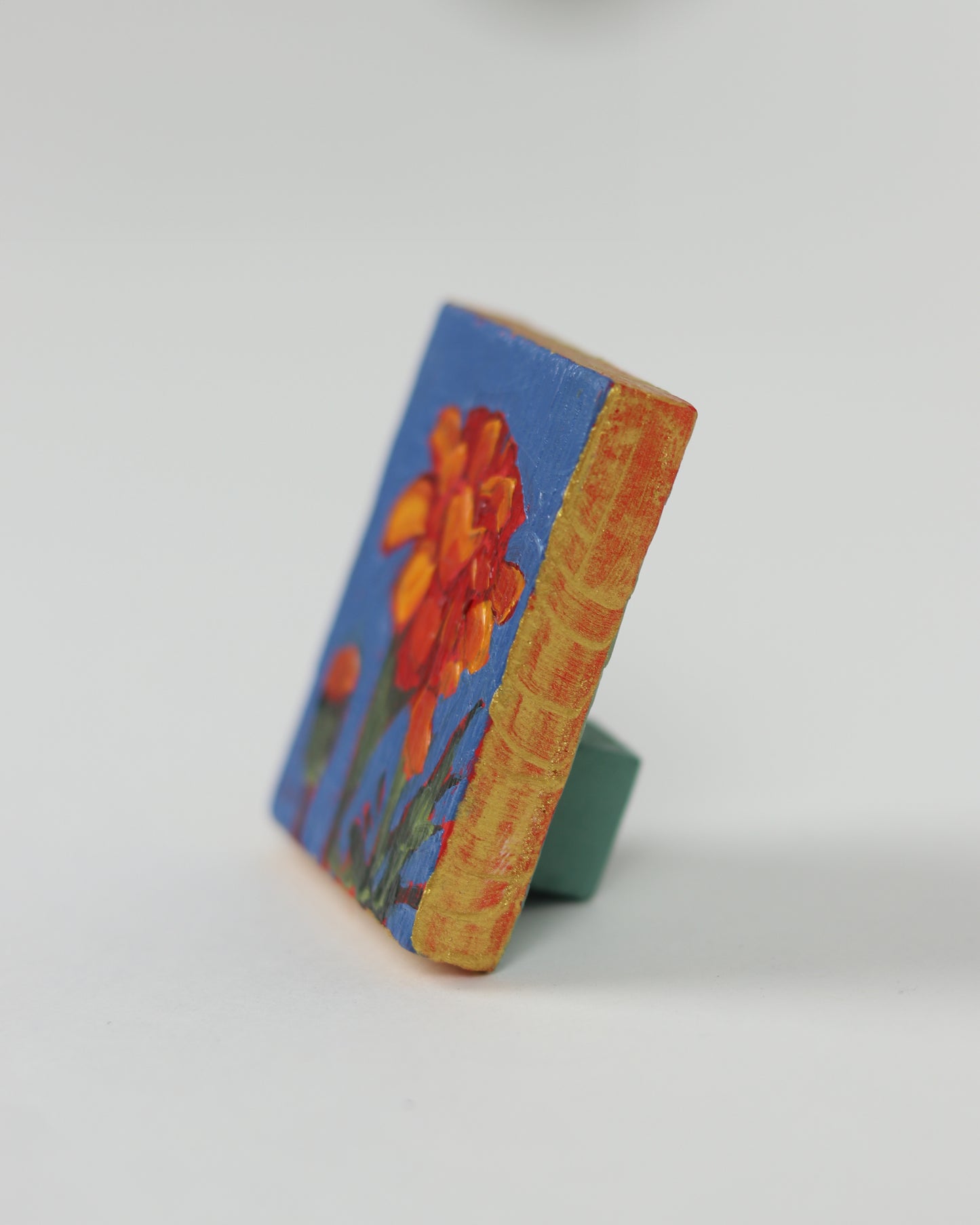 Tiny Blue Rectangle Zinnia