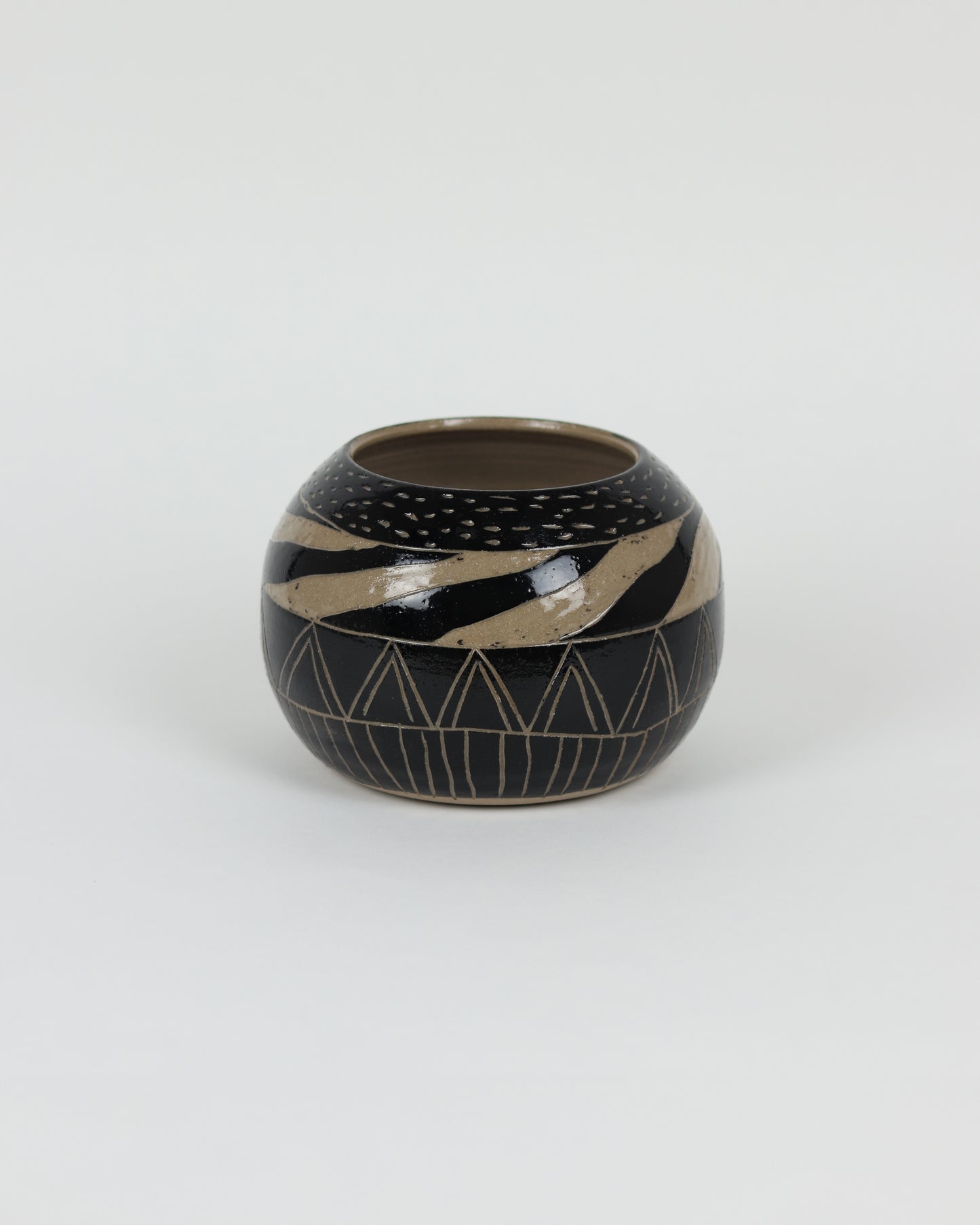 Carved Geometric Vase
