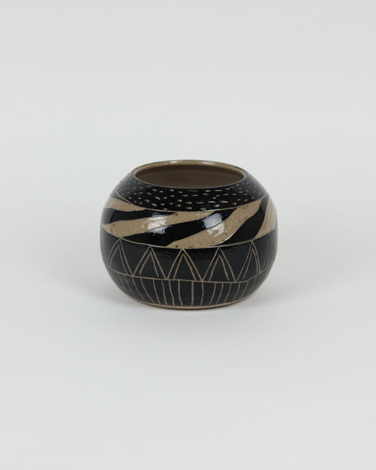Carved Geometric Vase