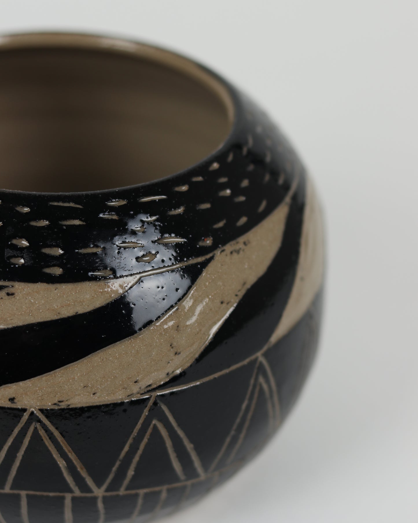 Carved Geometric Vase
