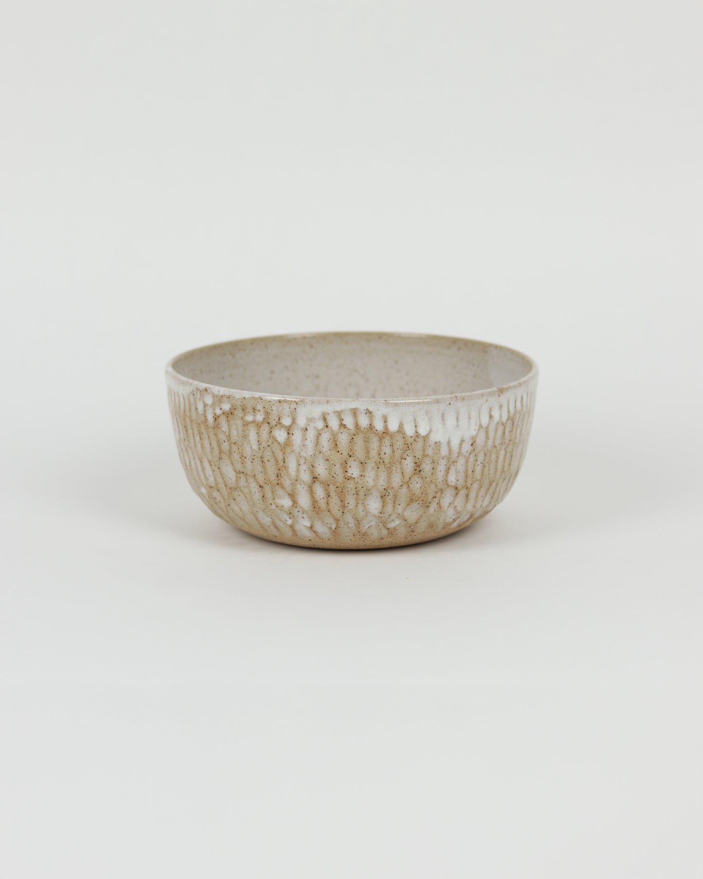 Carved Beige Speckle Bowl