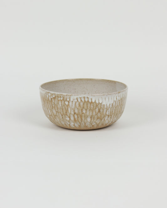 Carved Beige Speckle Bowl