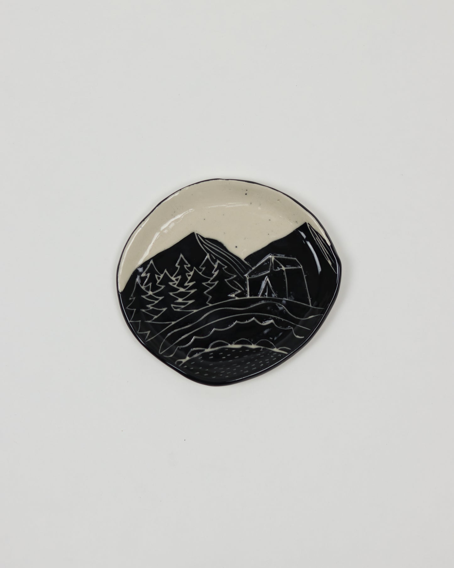 Carved Tent & Trees Plate