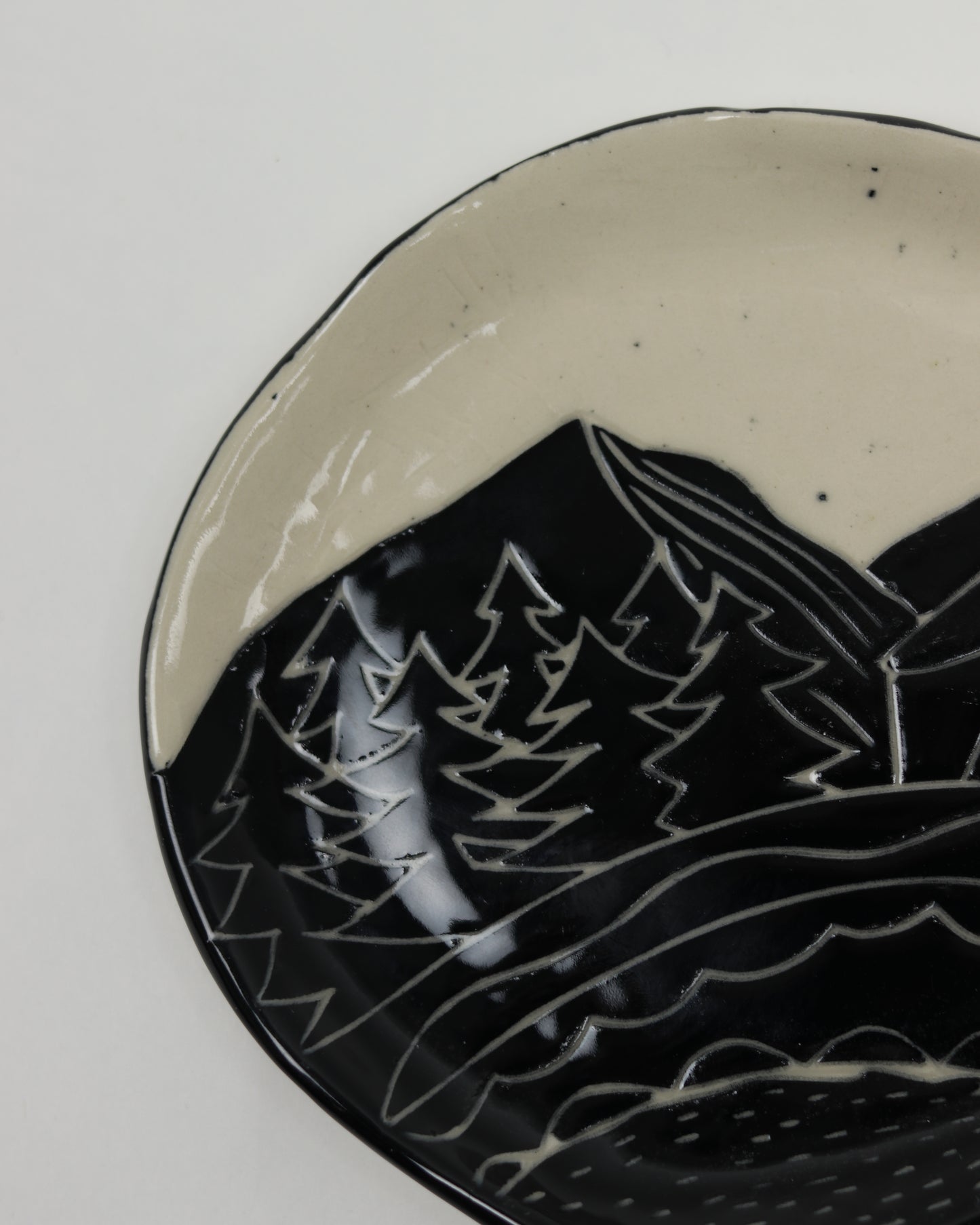 Carved Tent & Trees Plate