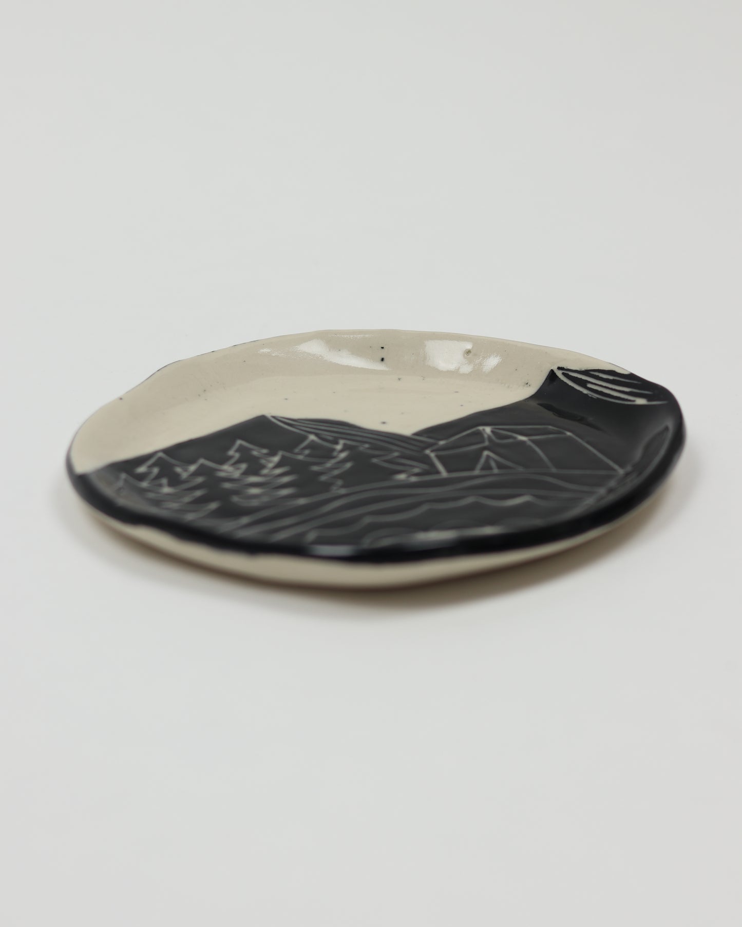 Carved Tent & Trees Plate