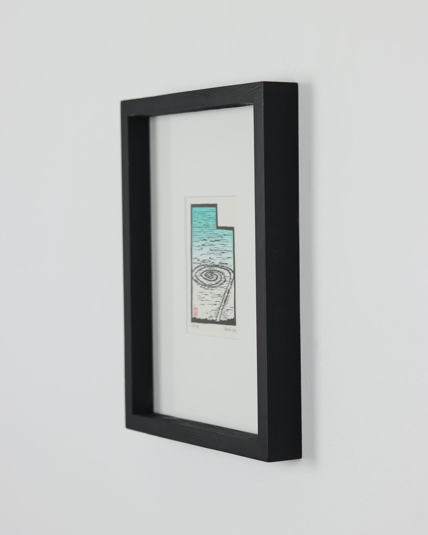 Spiral Jetty Love Linocut Framed Print