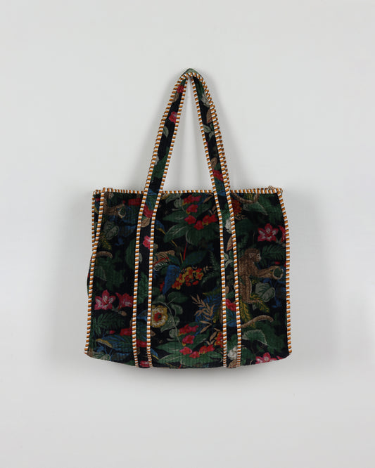 POL Black Velvet Floral Tote