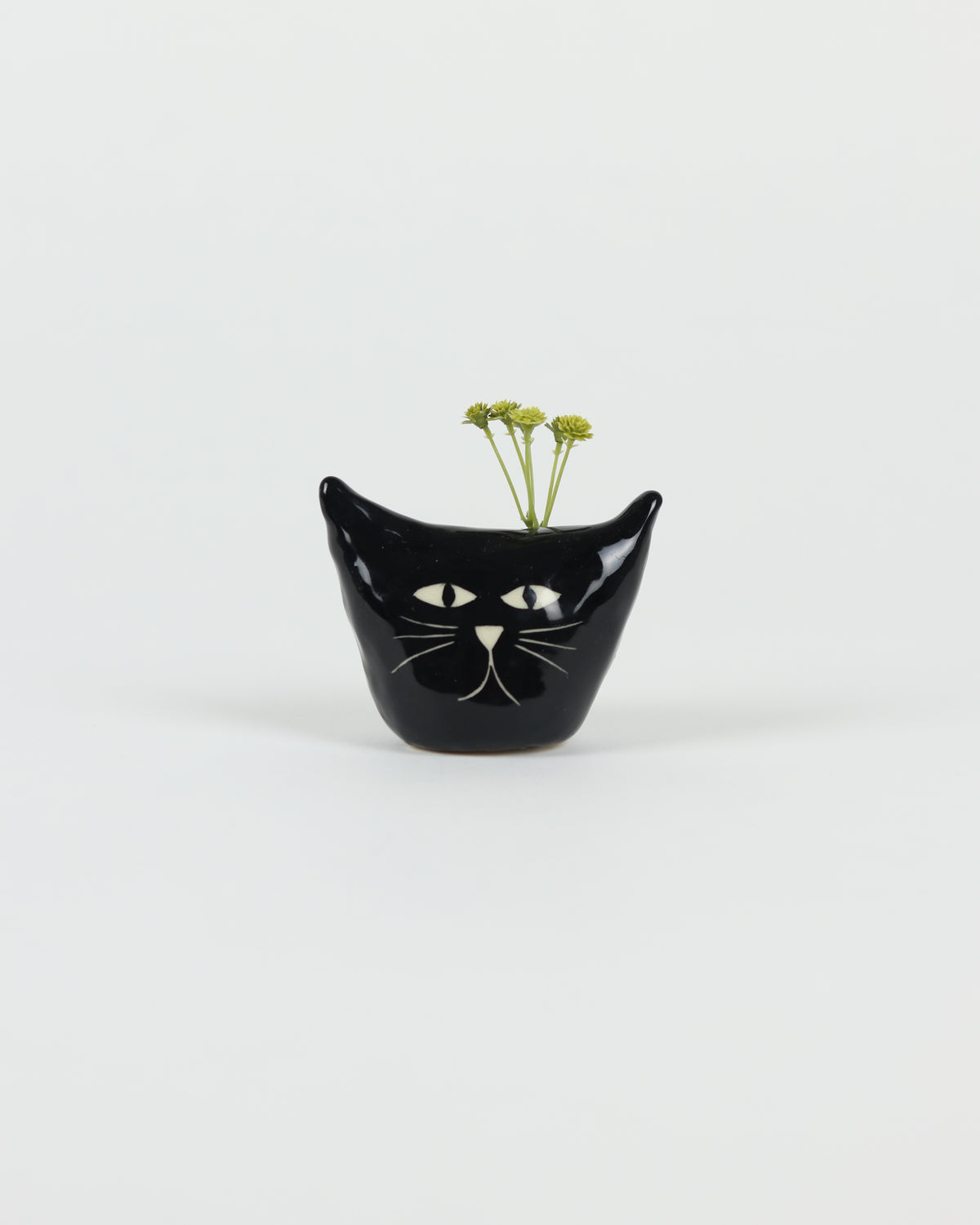 Cat Vase in Black