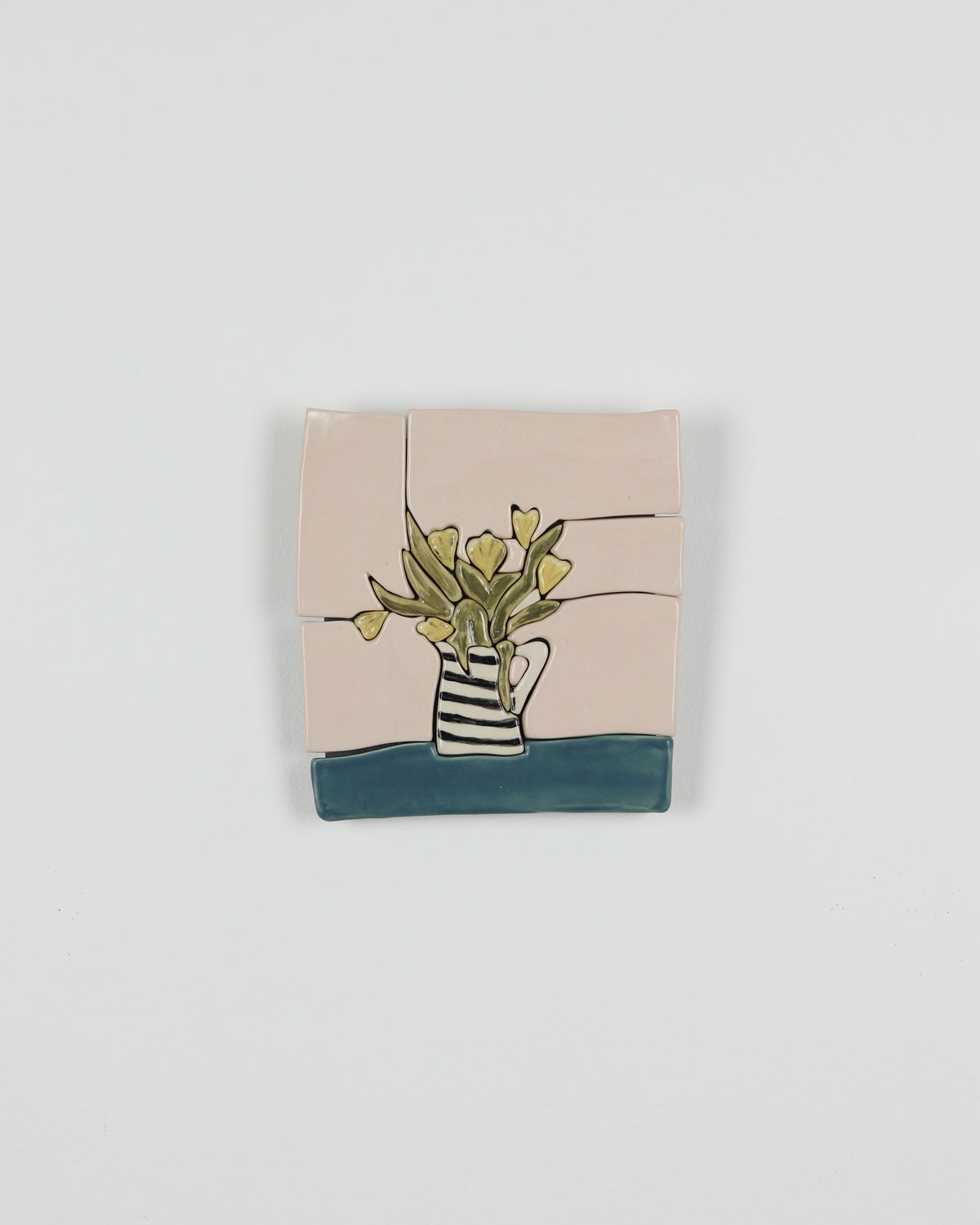 Yellow Tulips w/ Black & White Vase
