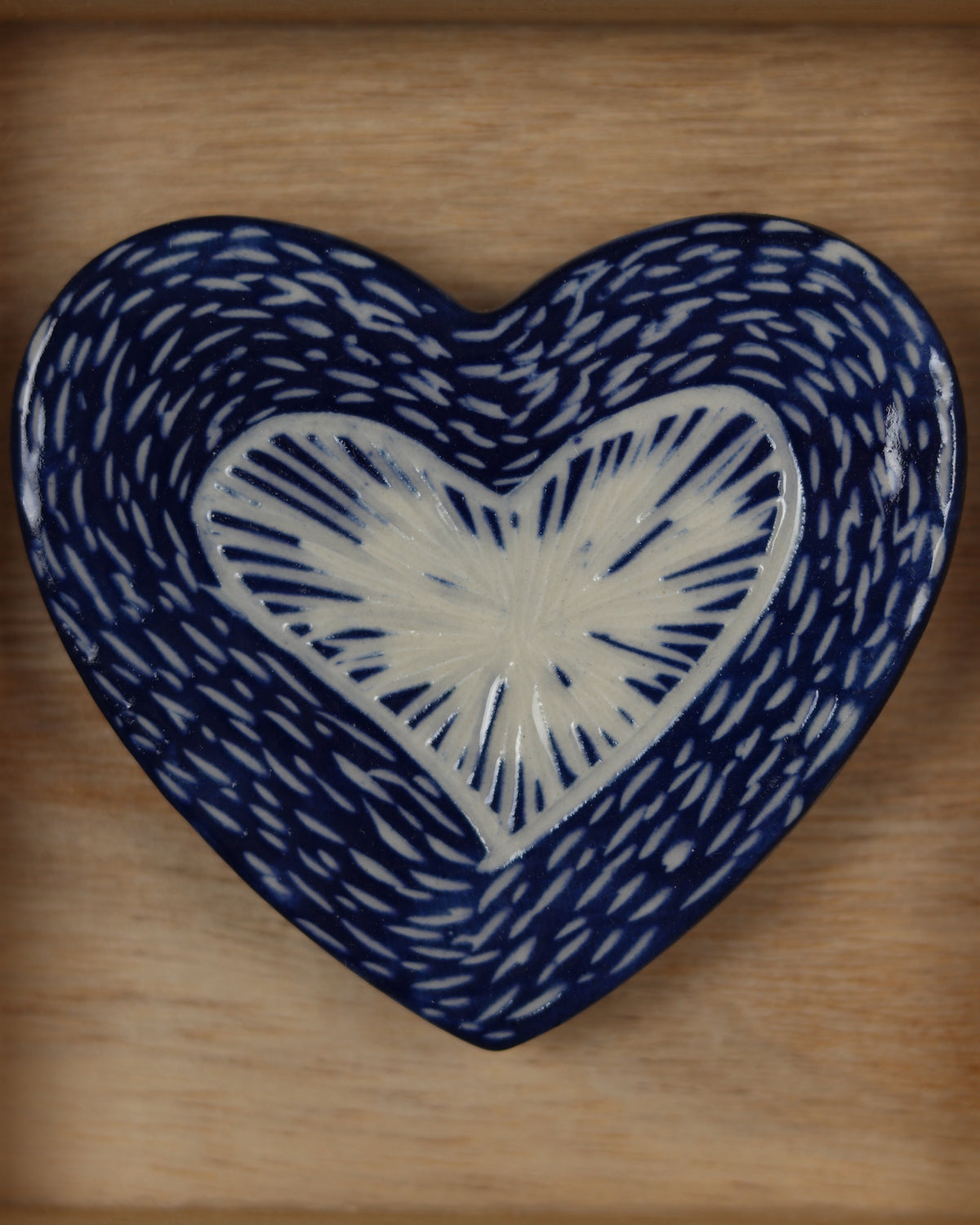 Blue Carved Heart 7