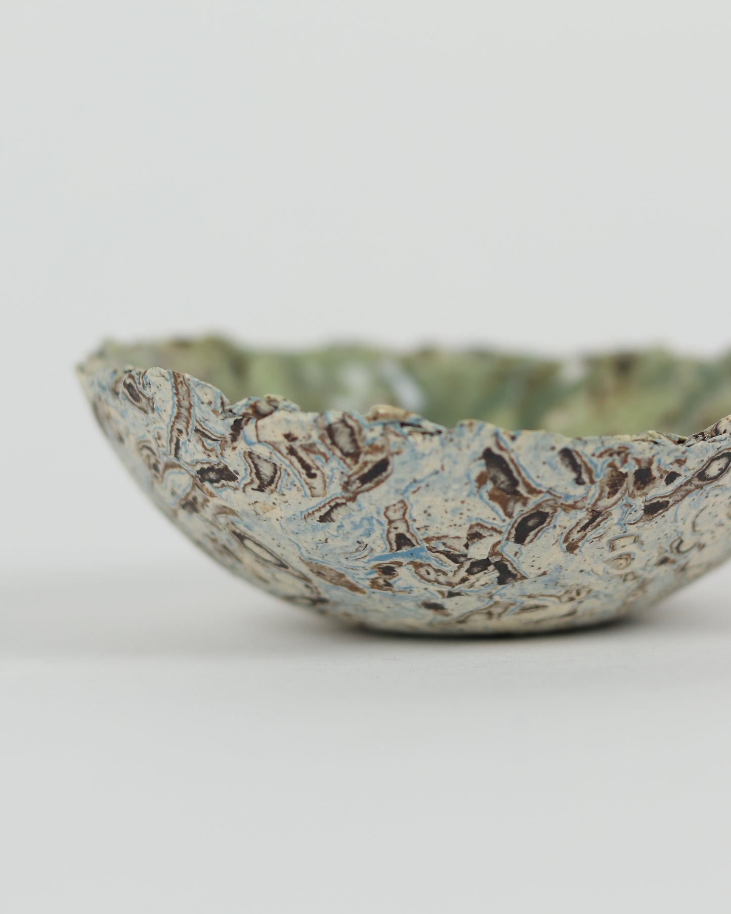 Green Small Rough Edged Bowl
