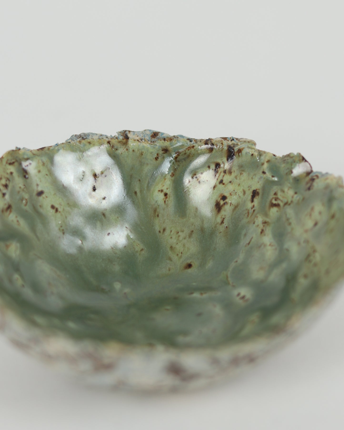 Green Small Rough Edged Bowl
