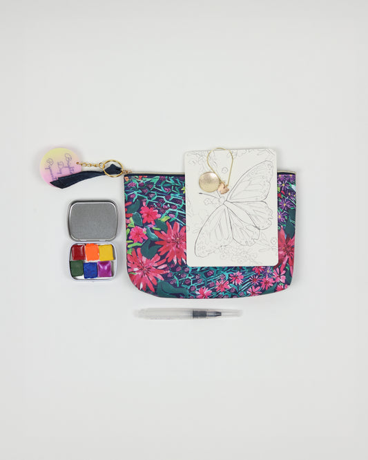 Purple Flower Painting Kit with Pouch