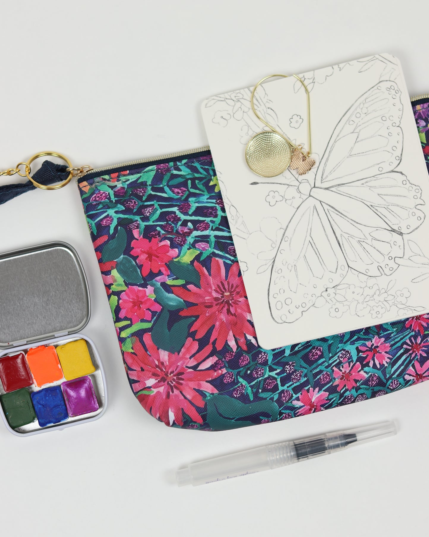 Purple Flower Painting Kit with Pouch