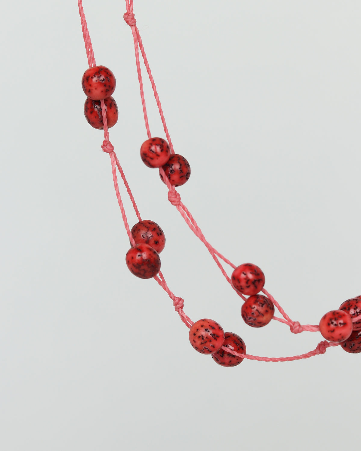 Natural Seed Bead Necklace in Red